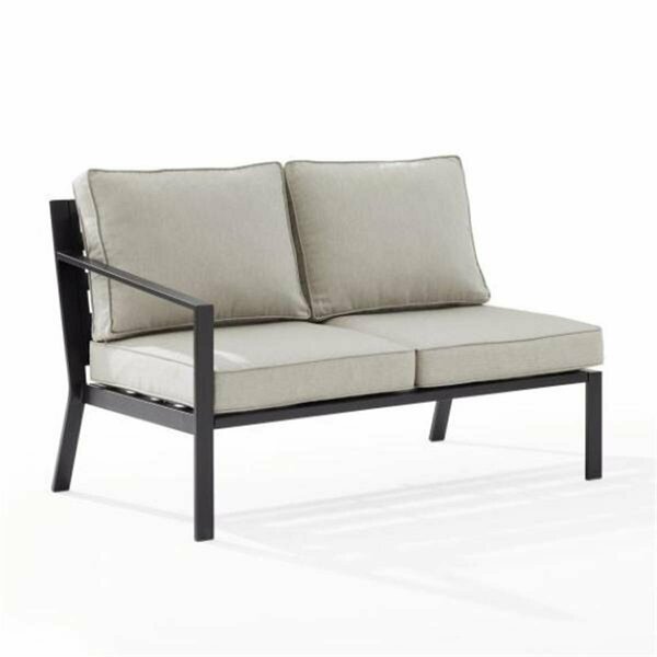 Kd Encimera 34.5 x 51.25 x 28.75 in. Outdoor Metal Sectional Left Side Loveseat, Taupe KD3036249